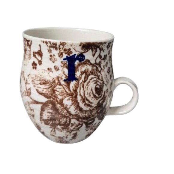 Anthropologie Homegrown Monogram Initial "r" Tea Coffee Cup Mug - Picture 1 of 6